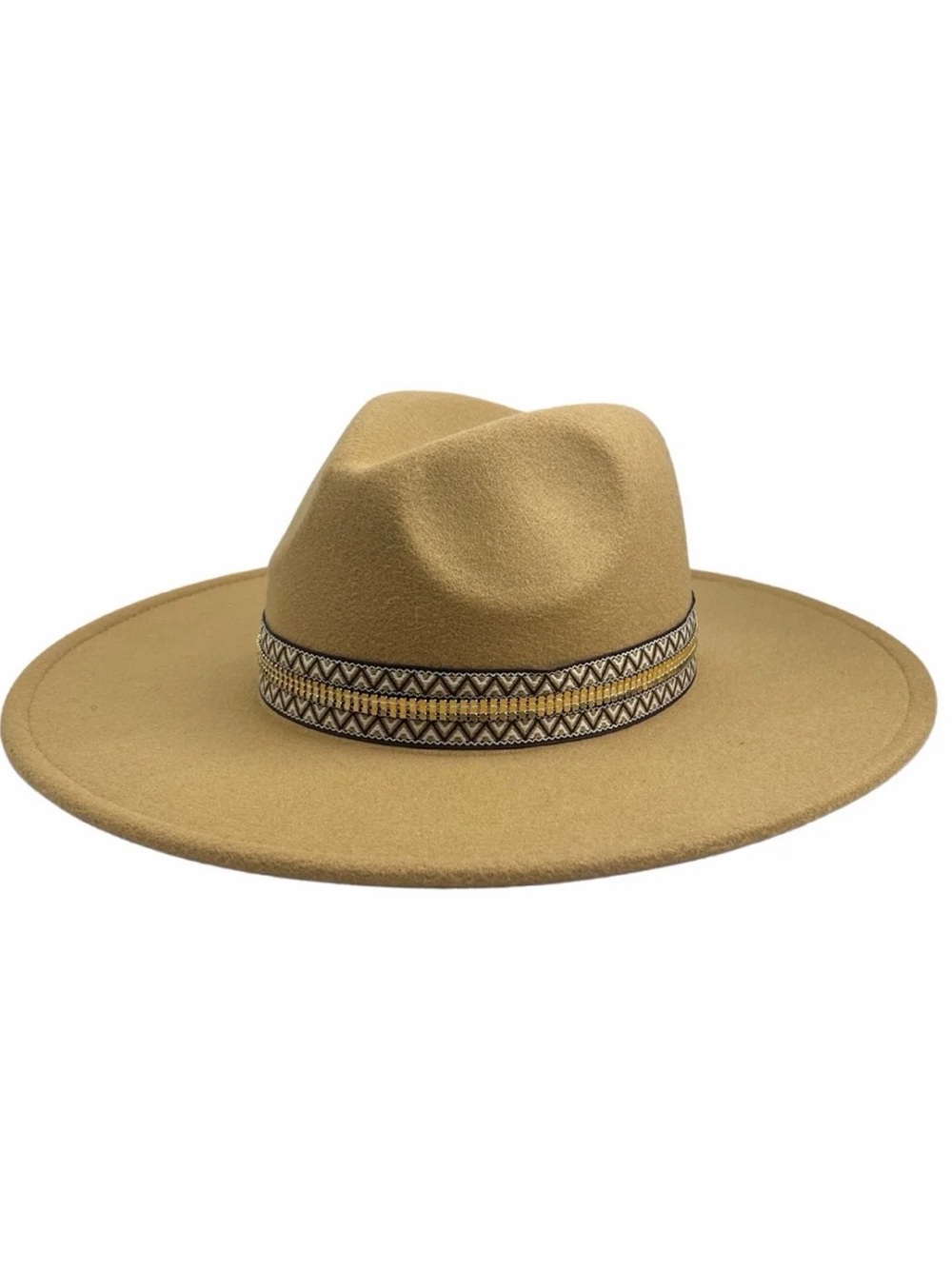NWOT Marcus Adler - The Aubrey Hat - Tan With Metallic Trim